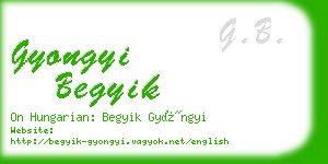 gyongyi begyik business card